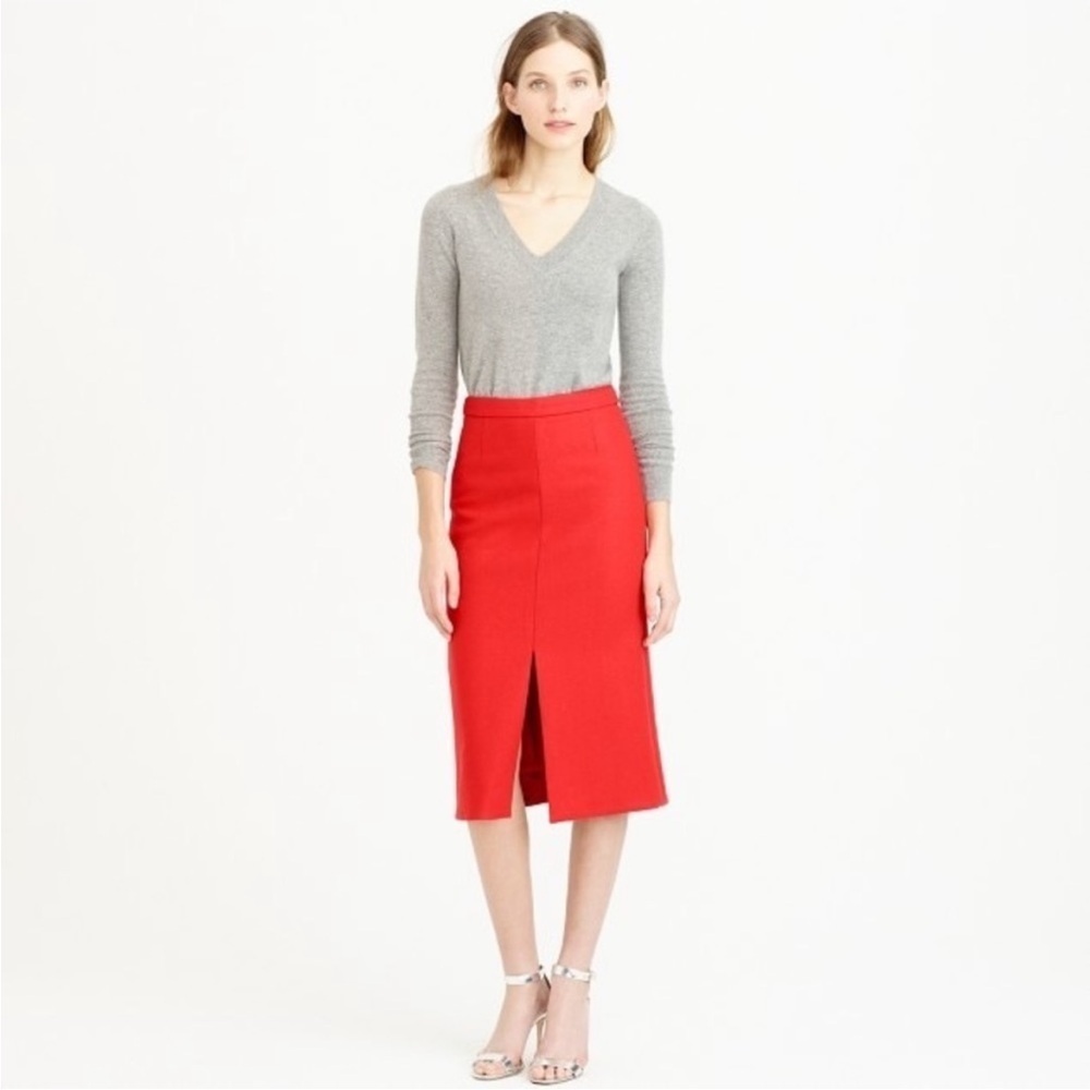 J.Crew A-Line Skirt in Bonded Wool Red Size 6